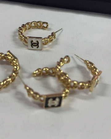Luxe Link Charm Hoops | ✨ Trending on TikTok | Soft Life Essential ✨