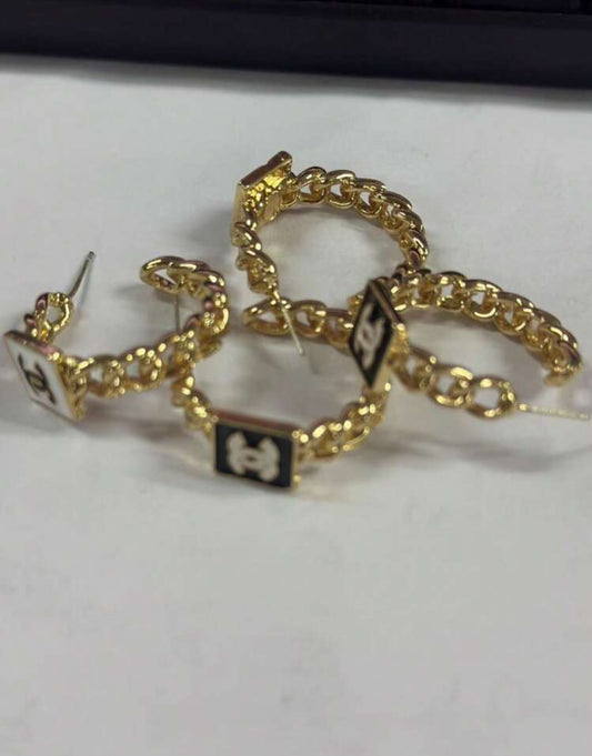 Luxe Link Charm Hoops | ✨ Trending on TikTok | Soft Life Essential ✨