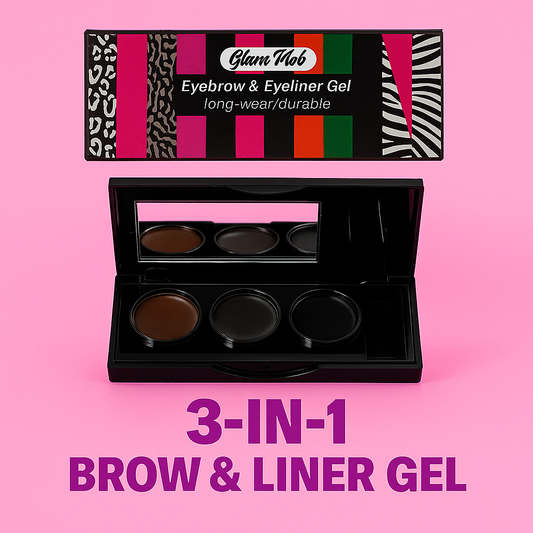 Glam Mob 3-in-1 Brow & Liner Gel Palette – Long-Wear Formula
